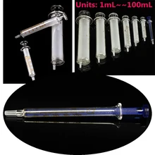 

1 Pcs Glass Syringe Injector Sampler Dispensing With Ink Chemical Medicine 2ML 5ML 10ML 20ML