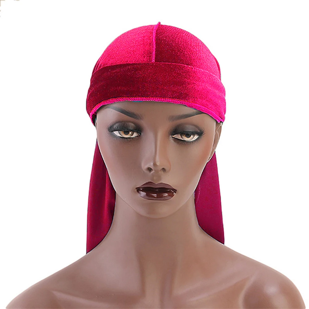 DIHOPE длинный хвост шелковый шарф Мусульманский Doo Rag пиратская шляпа Durag Кепка chemo Череп Шляпа Тюрбан повязка для волос банданы 12 цветов на выбор