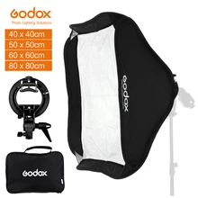 Godox 40cm 50cm 60cm 80cm regulowana lampa błyskowa Softbox + uchwyt typu S zestaw montażowy Bowens do fotografowania Speedlite Studio