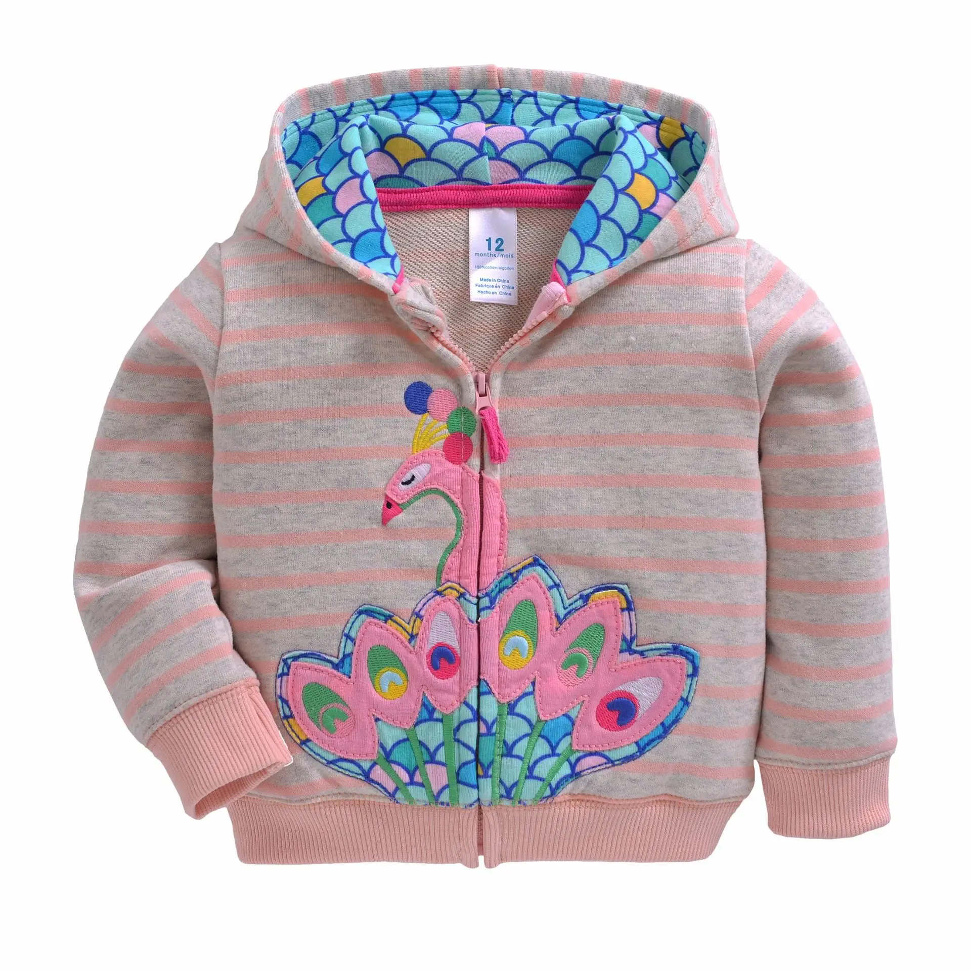 Sweat-shirt à capuche pour garçons et filles | En coton, avec motif de dessin animé, vêtements d'extérieur, motif de fleurs, pour enfants de 9 à 3 ans, 2019