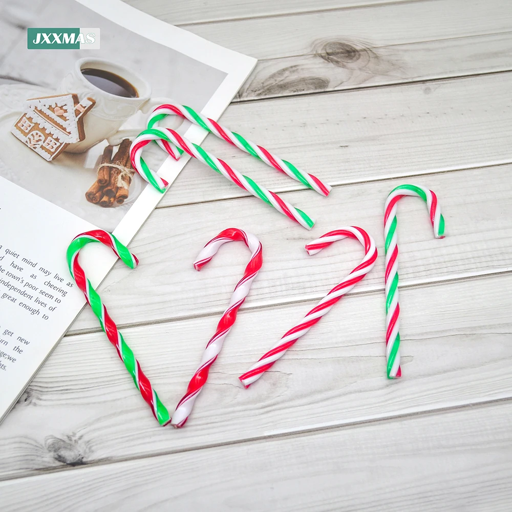 Christmas Pendant Plastic Candy Cane Artificial Lollipop Home Xmas Tree Decoration New Year Children's Gift Natal Navidad