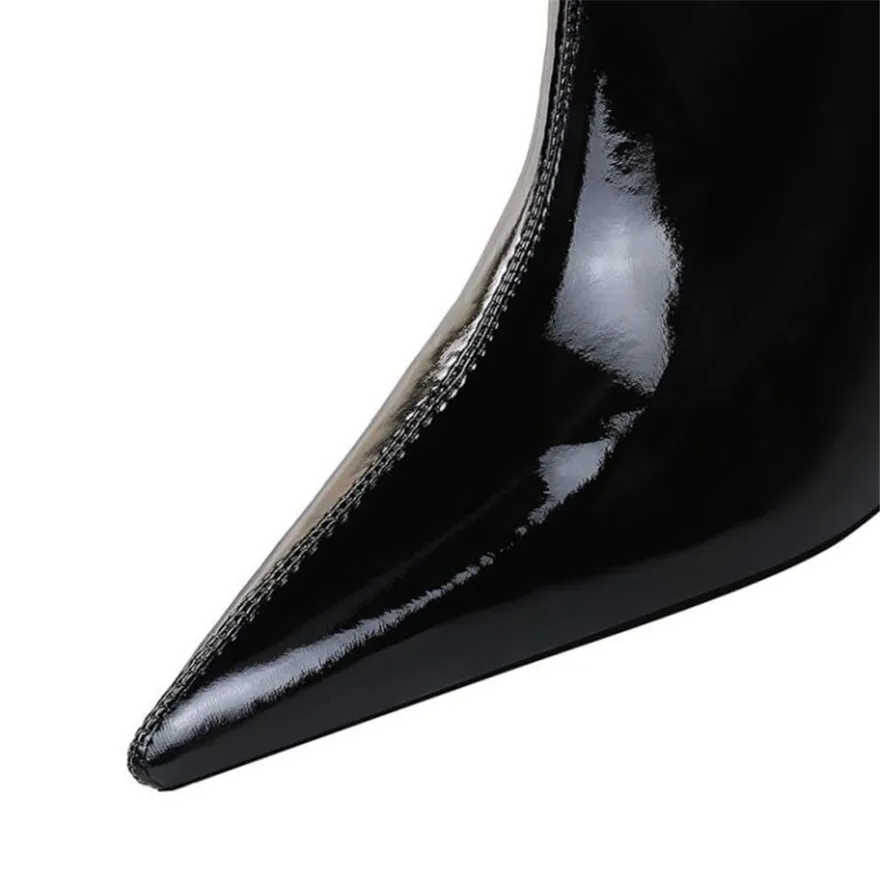 2021 Shiny Patent Leather Mid Calf 