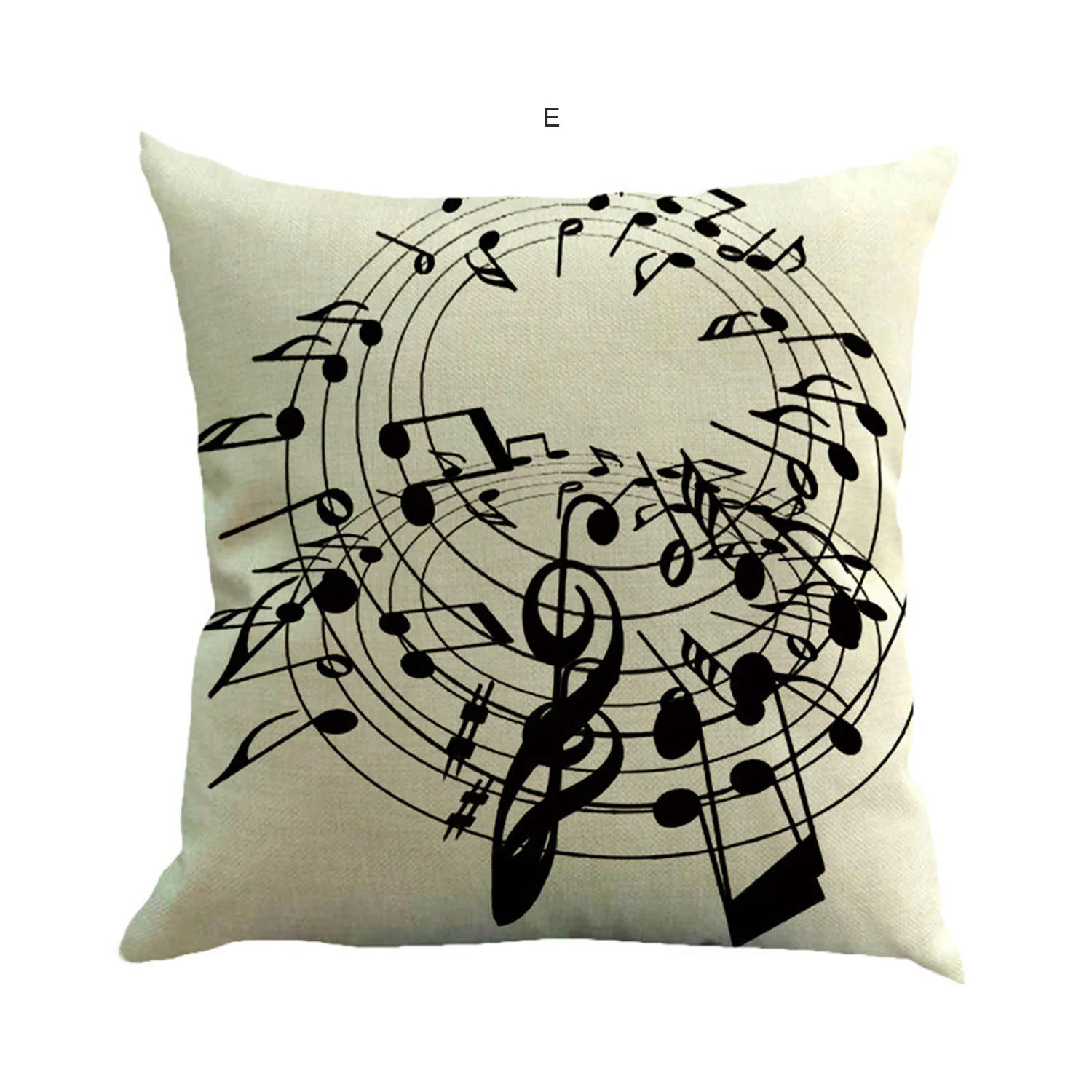 Piano Music Note Pillow Sofa Bedroom Car Decoration Cushion Case