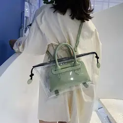 Shangxin Прозрачная женская 2019 Новая летняя свежая ручная сумка крылья корейское издание одно плечо Наклонная Сумка