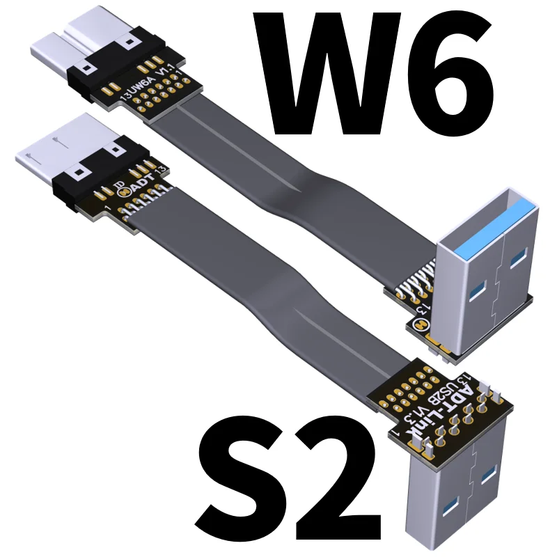 USB 3 0 Type A к micro B плоский кабель двойной изгиб 03 m 3m 5G/bps Поддержка OTG FPV