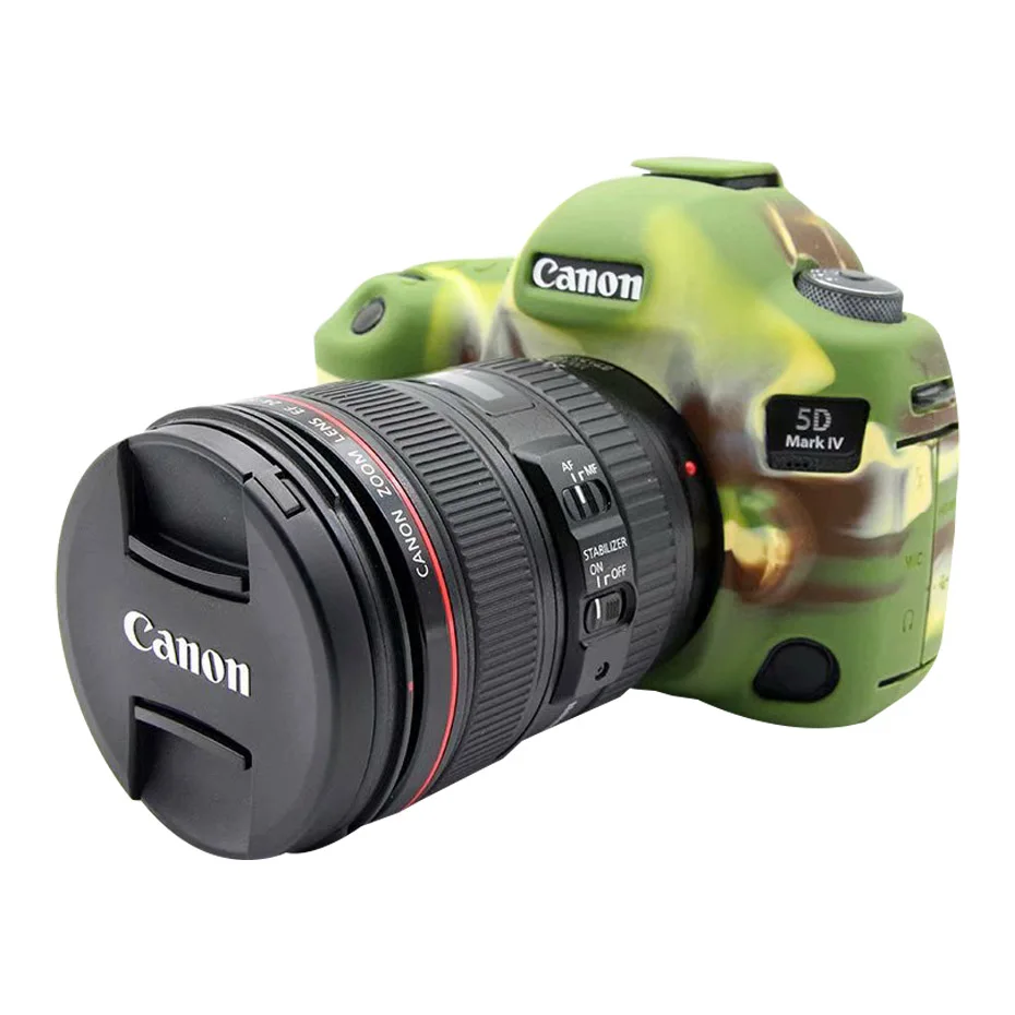 Green TENENELE мягкие силиконовые чехлы для Canon EOS 5D4 сумки для камеры красный резиновый чехол для Canon 5D Mark IV защитные аксессуары для камеры - Цвет: Green