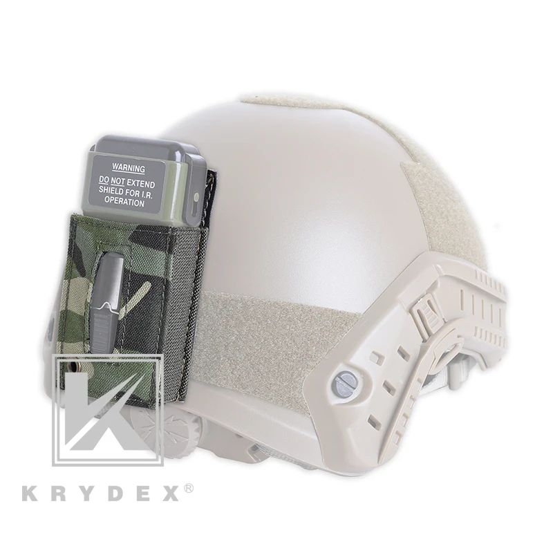 KRYDEX Tactical Strobe Light Protective Pouch MS2000 Distress Marker Carrier Hook& Loop Protective Case For Mounting Helmets MP