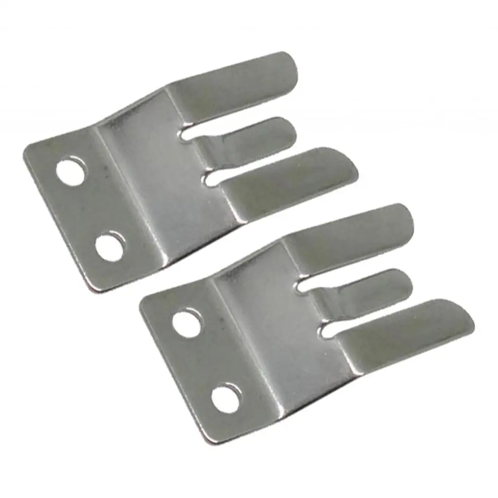 2 x Stainless Steel One-Piece Microphone Clip Hailers VHF CB Radio Mic Clamp