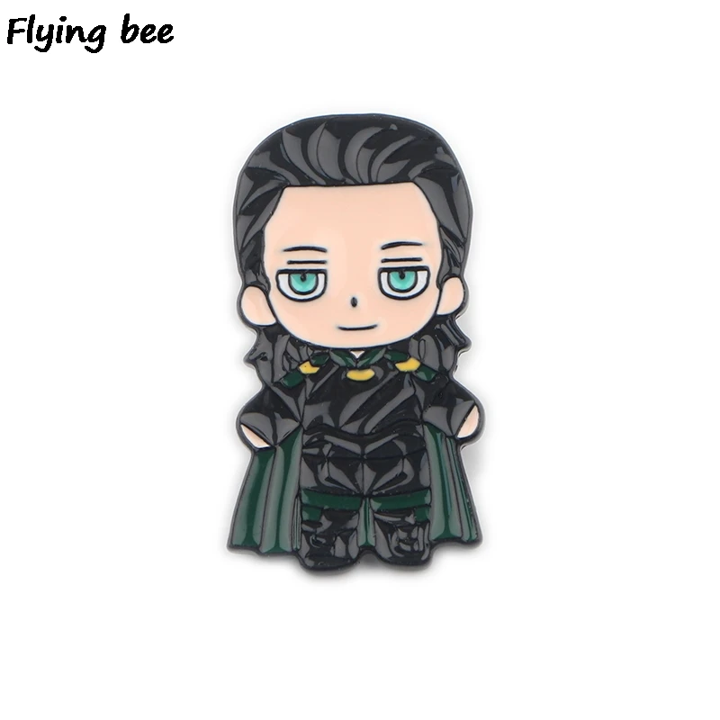 20 шт./партия Flyingbee Thor Мультяшные значки Loki брошь модные эмалированные булавки футболки значки шпильки с отворотом значок для женщин мужчин X0421 - Цвет: 1