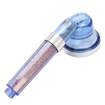 

New 3 Function Adjustable Jetting Shower Filter High Pressure Water Saving Shower Head Handheld Water Saving Shower Head Blue