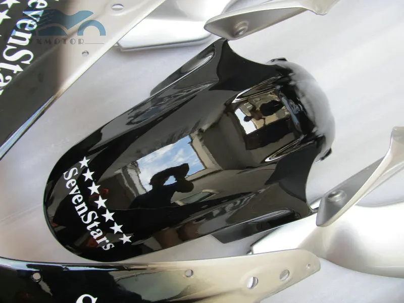 Пользовательские вы Инъекции обтекатель комплект Подходит для Honda CBR 600F4i 2001 2002 2003 CBR600F4i 01 02 03 Серебряные черные наборы для гостинцев части HT44