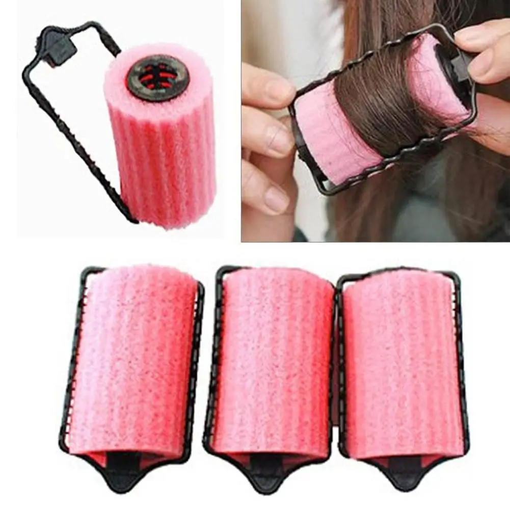 

40# 2019 Washable and Reusable 6Pcs Home Self Grip Sponge Hair Roller Curlers Salon DIY Hairdressing Styling Tools