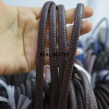 

5m/lot approx: 8*5mm Brown Flat Leather Cord Braid Rope Diy Jewelry Findings Accessories Fashion Jewelry Making Materials DIY