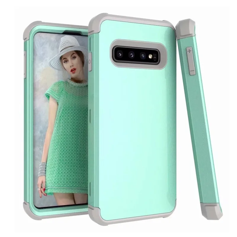 Для samsung Galaxy S9 10& Plus 10E Note9 Гибридный усиленный противоударный безопасный полноразмерный Защитный чехол с 3 Слои поликарбонат+ силикон - Цвет: Aqua Grey