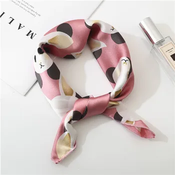 

Fashion Women Elegant Floral Silk Square Scarf Small Plain Neckerchief Handle Bag Ribbons Ladies Headband Hair Tie Band