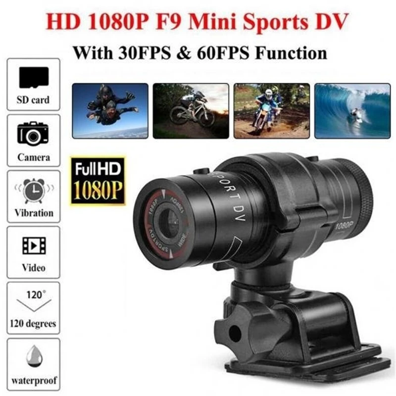 Экшн-камера для активного отдыха 1080 P, спортивная водонепроницаемая DVR камера для езды на велосипеде, мотоциклетный шлем, видеомагнитофон для серфинга, лыж, альпинизма, Спортивная камера