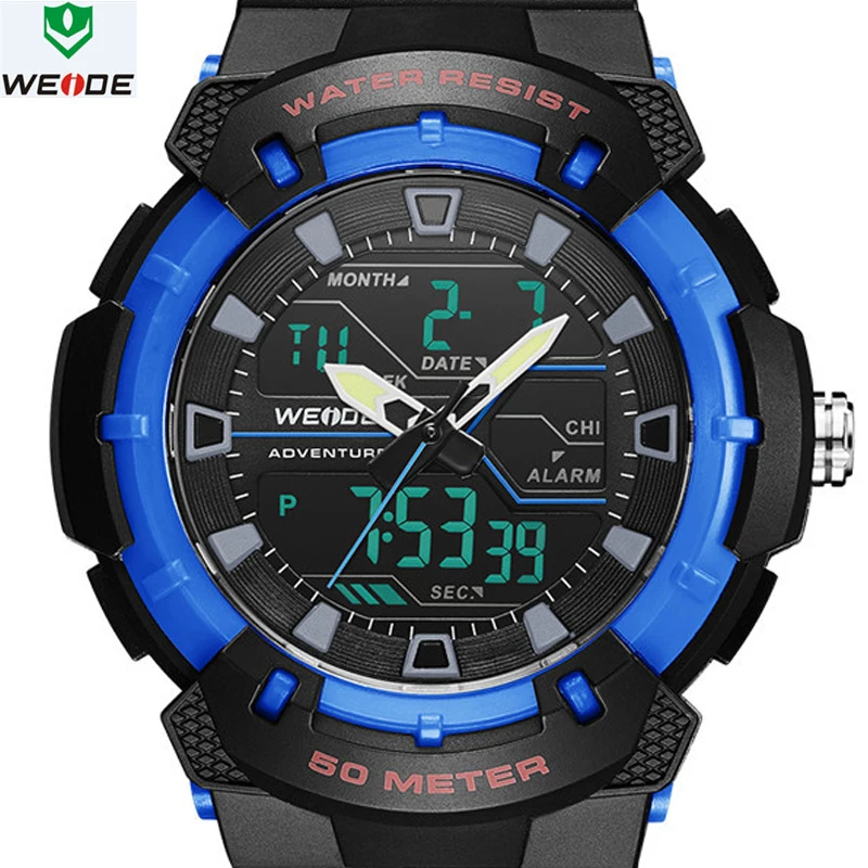 

WEIDE Watch Men's Watch Relogio Quartz Clock Men Sport Digital Wristwatch Army Hour Waterproof Resistant Digital Smart Watch Men