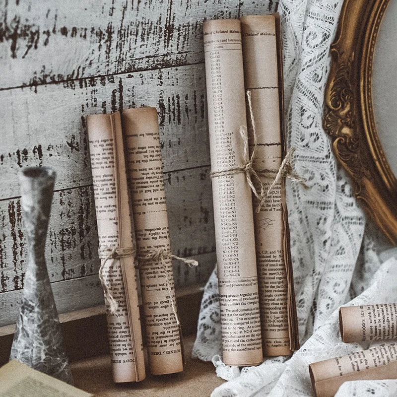 

European style retro book simulation newspaper rolls living room study decorations American small ornaments English books lucky