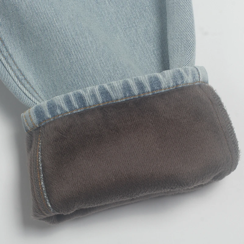 Wixra stylowe spodnie dżinsowe kobiece spodnie jeansowe z futerkiem BF Casual Button spodnie damskie Streetwear jesienno-zimowa 6 Wixra stylowe spodnie dżinsowe kobiece spodnie jeansowe z futerkiem BF Casual Button spodnie damskie Streetwear jesienno-zimowa 6