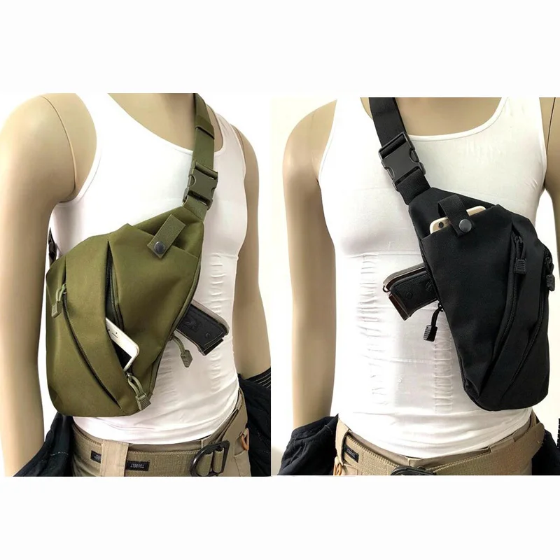 Скрытая тактическая сумка для хранения оружия, кобура для пистолета, Мужская нейлоновая спортивная сумка с правым/левым плечом, противоугонная посылка, нагрудная сумка