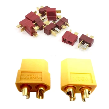 

10 Pair Connector: 5 Pair XT60 Connector & 5Pair Deans Ultra Plug T Male+Female Connector for RC Li-Po Battery Car Plane
