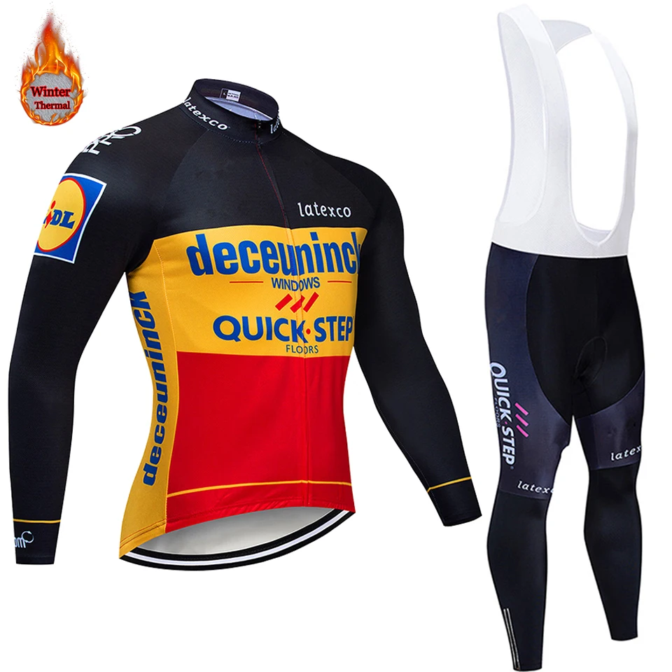 8 Велокофты Pro QuickstepTeam, зимний теплый флисовый комплект с длинным рукавом, Ropa Ciclismo, велосипедный триатлон, комплект для велоспорта - Цвет: 8