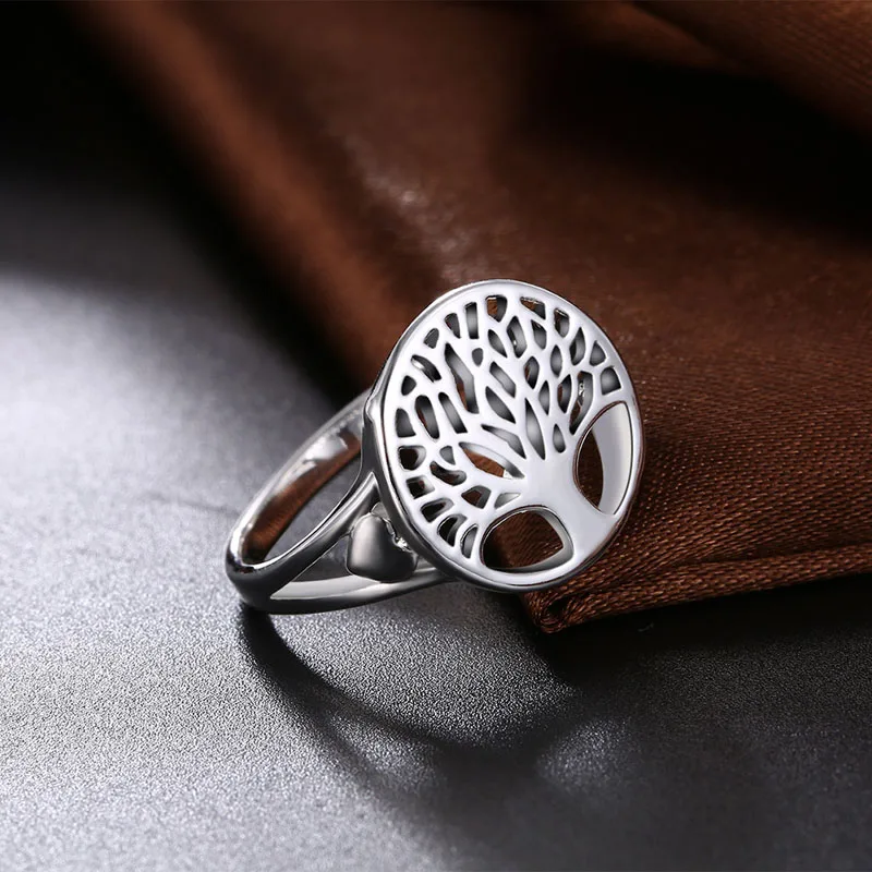 Кольцо с посеребренным покрытием для женщин Дерево жизни семейное наследие кольцо для девушек Подарок