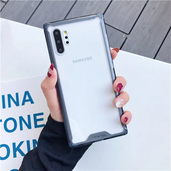 KIvaKI противоударный чехол для телефона для samsung Galaxy S8 S9 S10 Примечание 10 плюс A10 A20 A30 A40 A50 A70 защитный прозрачный чехол Крышка - Цвет: Черный