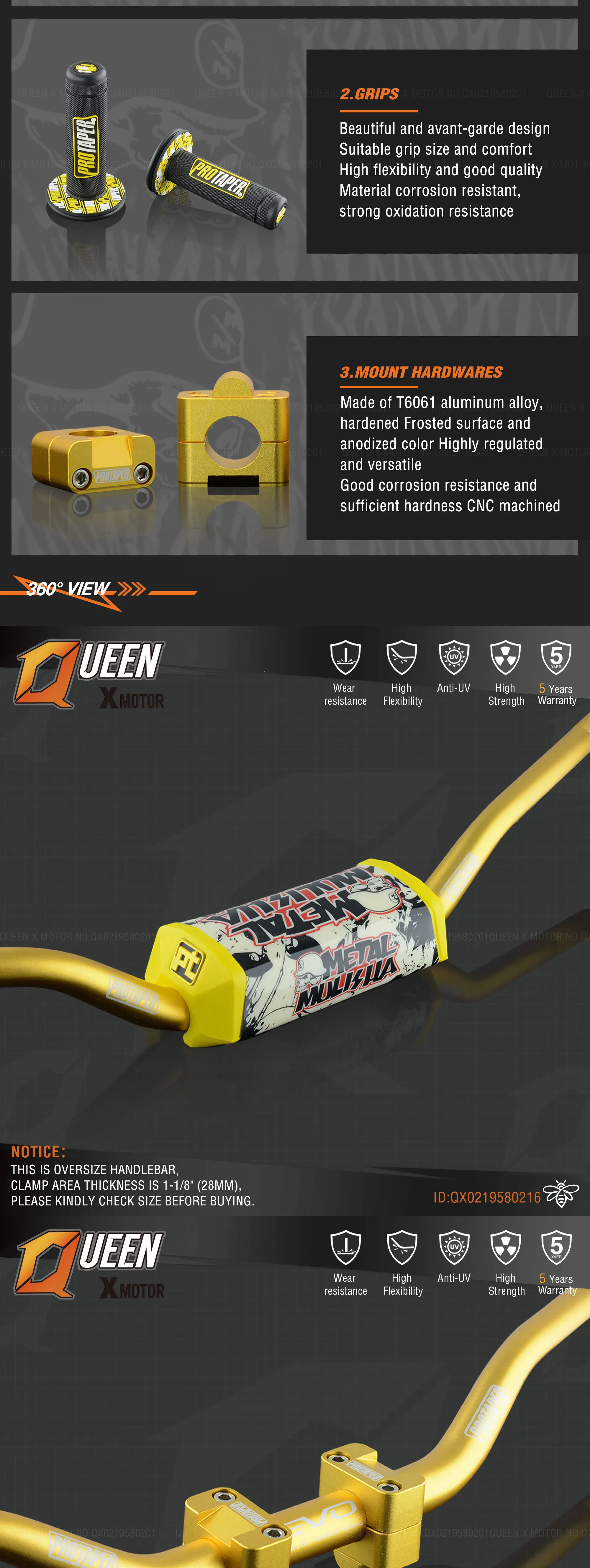 Руль для Pro Taper Pack Bar 1-1/" 6 дней Fatbar Колодки Ручки Pit Pro Racing Dirt Pit Bike мотоцикл с адаптер cnc