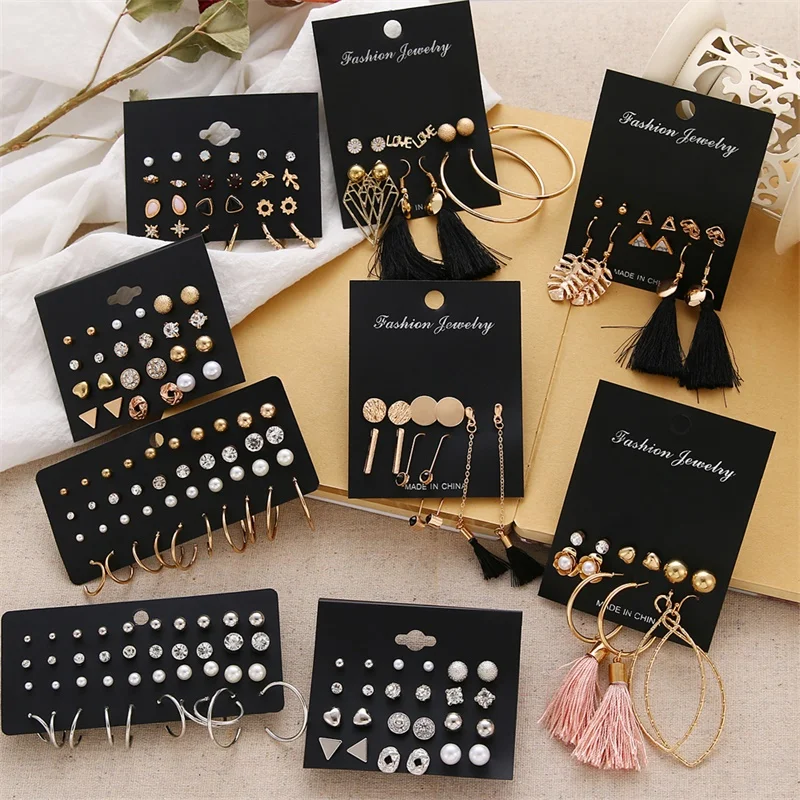 ANKA heart shape earrings women crystal stud heart