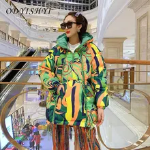 2021 Winter Women's Jacket Hooded Parka Down Cotton Coat Double Zipper Pullover Glossy Padded Jackets Casual Warm Outwear DH97