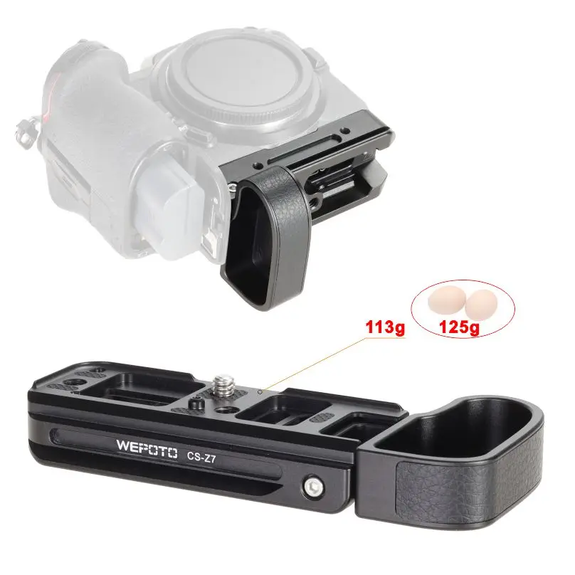 WEPOTO Z7 그립 카메라 퀵 릴리스 플레이트 핸들 Nikon Z5 Z6 Z6II Z7 Z7II와 호환 가능