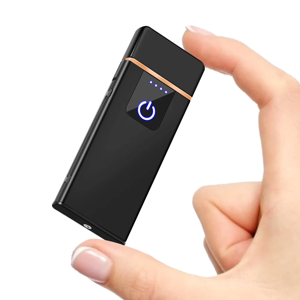 Электронная USB Зажигалка для зарядки сенсорная Индукционная ветрозащитная электронная ультратонкая USB Сигарета металлическая электрическая зажигалка плазменная