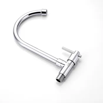 

Stainless Steel Kitchen Dish Single Cold Faucet Main Copper Single Cold Wall-mounted Rotatable 18 Horizontal Basin Water-tap