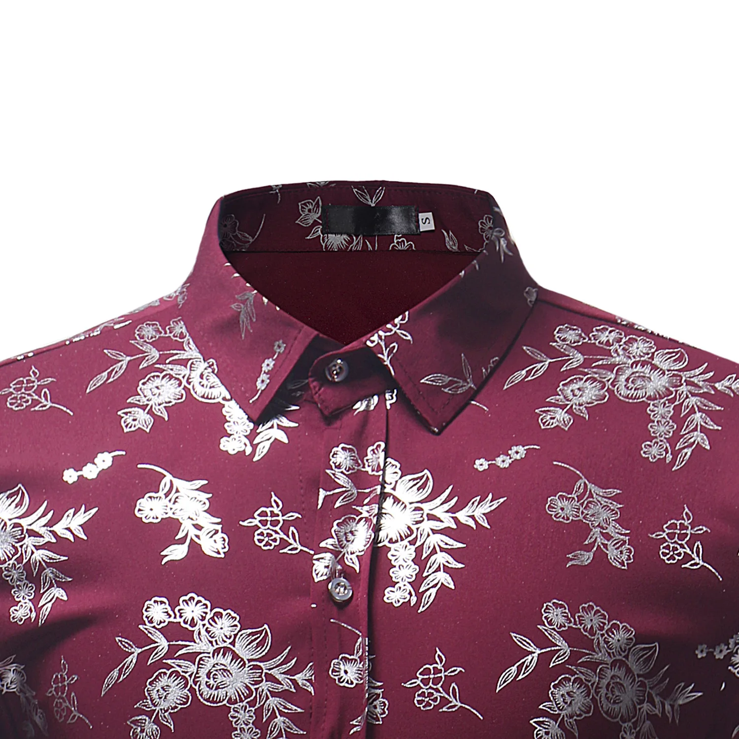 Мужская модная черная рубашка с цветочным принтом Chemise Homme, брендовая приталенная рубашка с длинным рукавом, мужская повседневная деловая рубашка