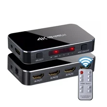 

Ultra 4K HDR 4x1 Adapter 2.0 HDMI Switcher With Audio Extractor 3.5 Fiber Cable ARC Splitter Jack Optical For HDTV HD Ps5 Switch