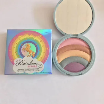

top RAINBOW STROBE EFFECT HIGHLIGHTER 5 colors Eyeshadow pallete Rainbow Eyeshadow Powder Makeup Plaette Lazy Blush Pearl