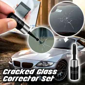 

Automotive Glass Nano Repair Fluid Car Window Glass Crack Chip Repair Tool Kit Windscreen Glass Scratch Crack Restore Black