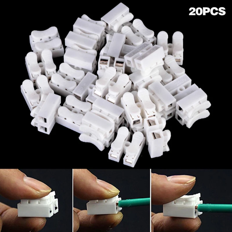 20pcs 20/40/50/100 шт быстрый фиксатор соединения соединители проводов 2 шпильки Электрический концевая кабельная муфта для 0,5-1,5 провода DEC889 - Цвет: 20pcs