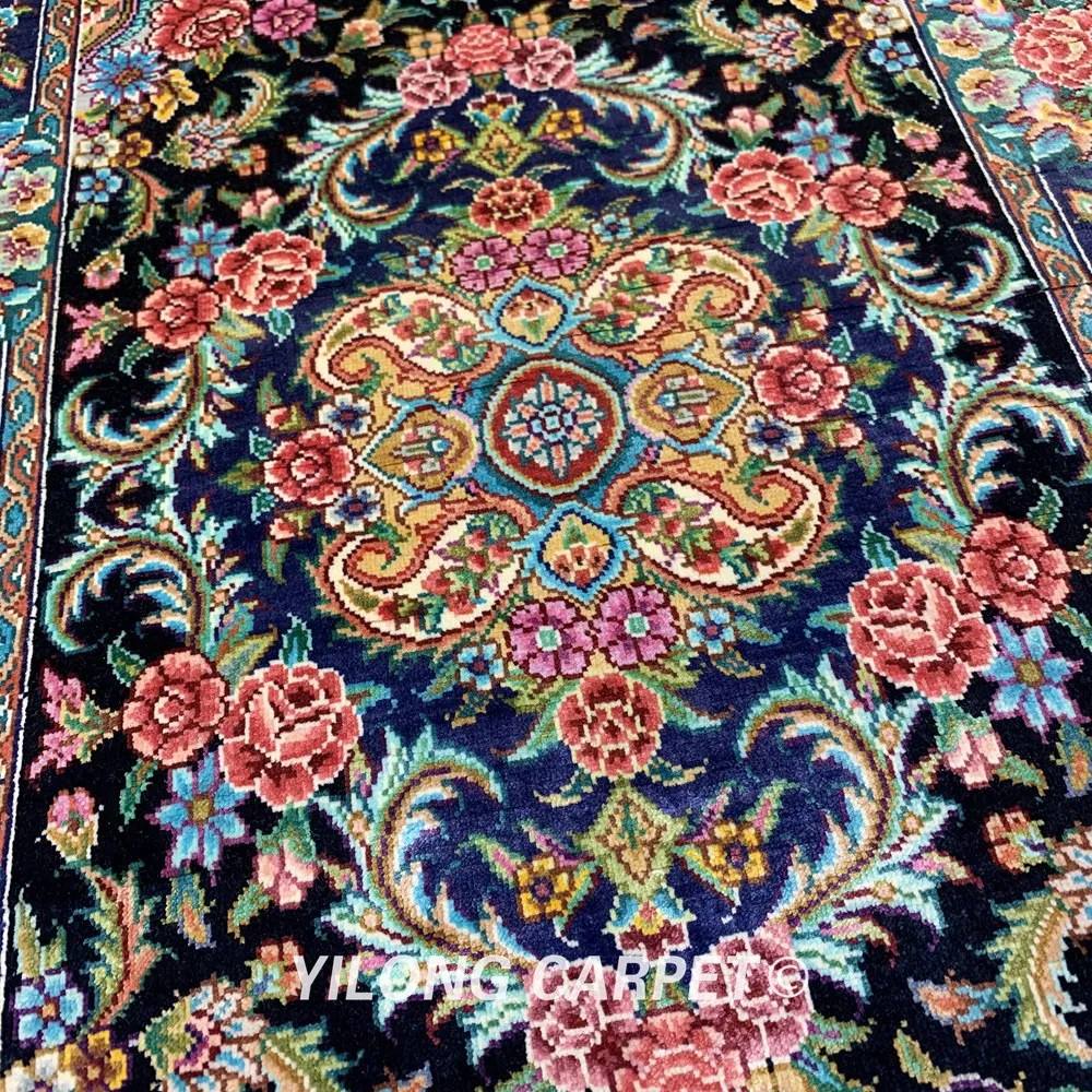 YILONG 2'x3' ручной работы чистый Шелковый ковер изысканный ручной завязанный Кум шелковый ковер(ZSH001A