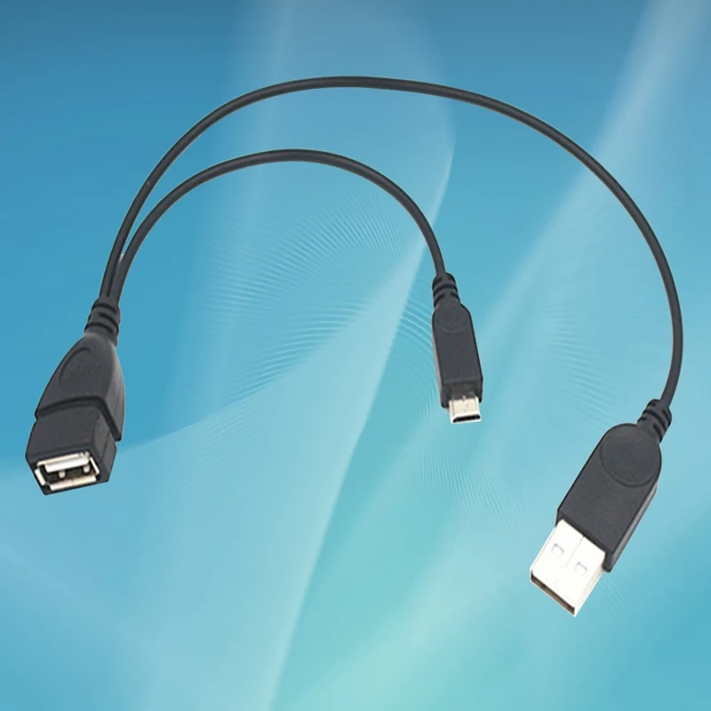 Micro USB 2,0 5-контактный кабель хоста OTG адаптер с USB Мощность для сотового телефона подставки для мобильных телефонов и планшетов внешний U диск читателя кабель