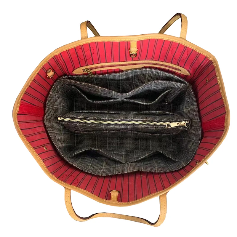 Подходит для Speedy25 30 35 40 Neverfull MM PM GM ручная тканая кашемировая ткань Органайзер сумка в сумке тотализатор Органайзер(w/съемный карман на молнии