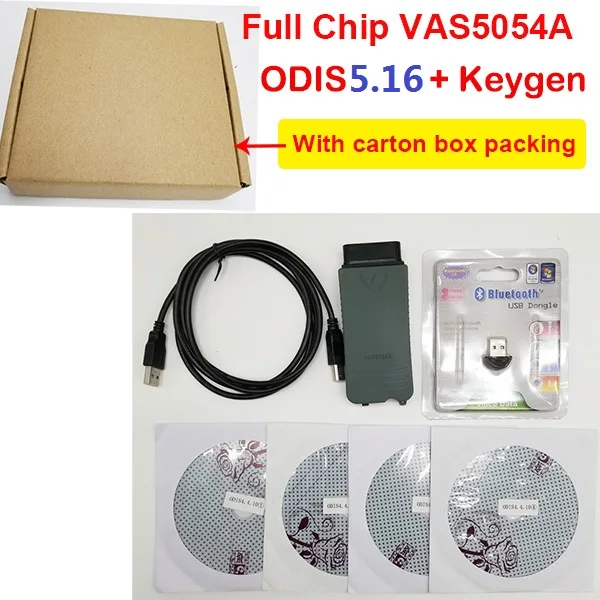 Лучший ODIS 5,16 VAS 5054A OKI полный чип ODIS 5,13+ keygen VAS5054 Bluetooth VAS5054A Поддержка UDS для VAG диагностический инструмент - Цвет: Carton box packing