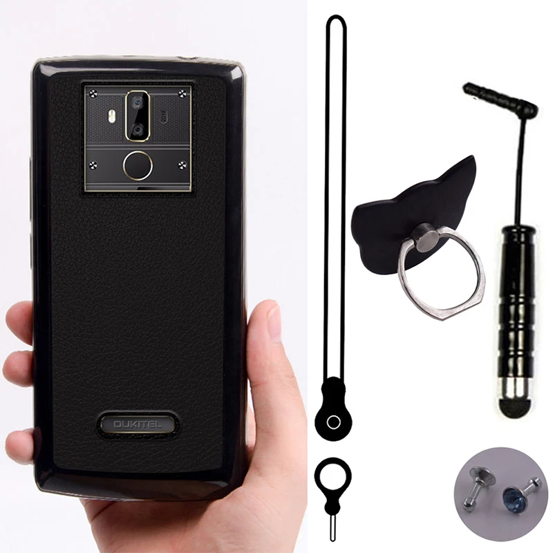 Итьен Серый ТПУ Защитная силиконовая крышка чехол для телефона для Oukitel K7 power 6 дюймов ремешок ручка с кольцом оболочка Etui кожа