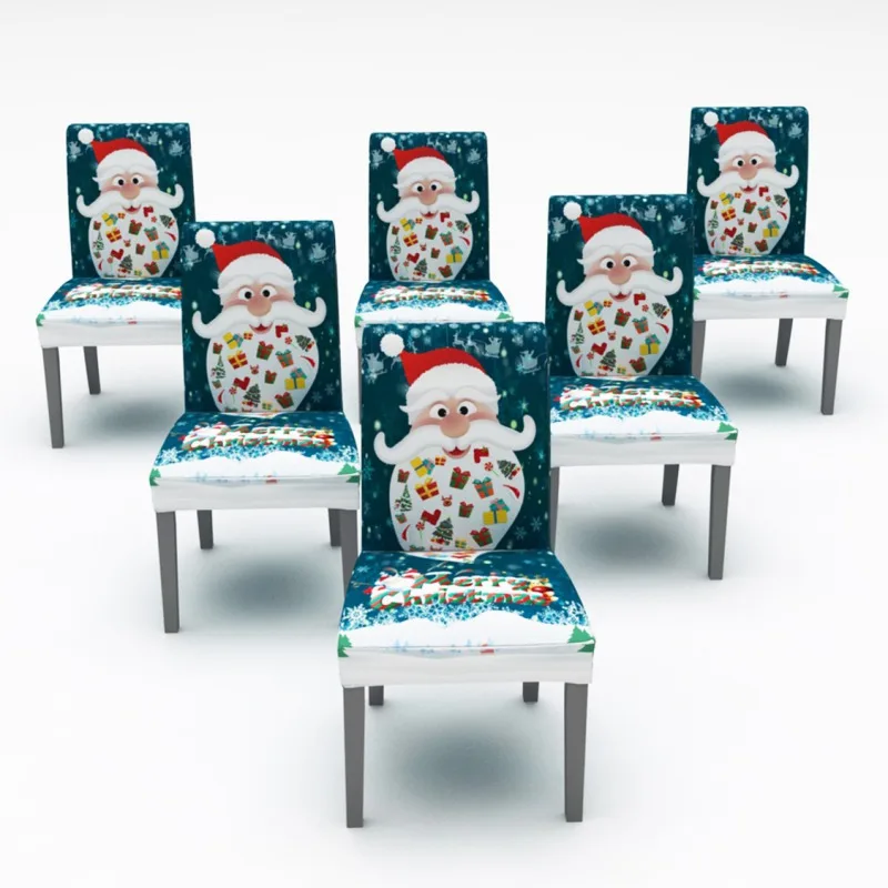 Новогодняя Рождественская набивная скатерть/эластичные короткие эластичные чехлы на кресла Slipcover Защитная крышка моющаяся скатерть