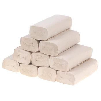 

10 Rolls Per Bag Natural Color Bamboo Pulp Paper Family Pack Coreless Roll Paper Toilet Paper Soft