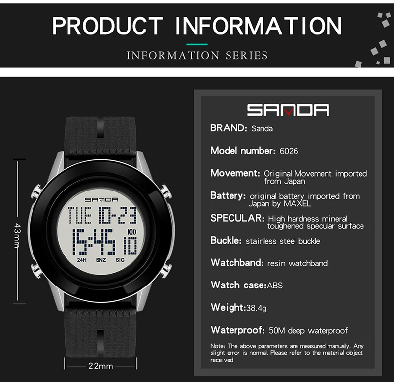 2021 New Men Outdoor Sport Wrist watches LED Digital Watch Waterproof Male Women Multifunction Electronic Clock Fit Student Boy digital smart watch