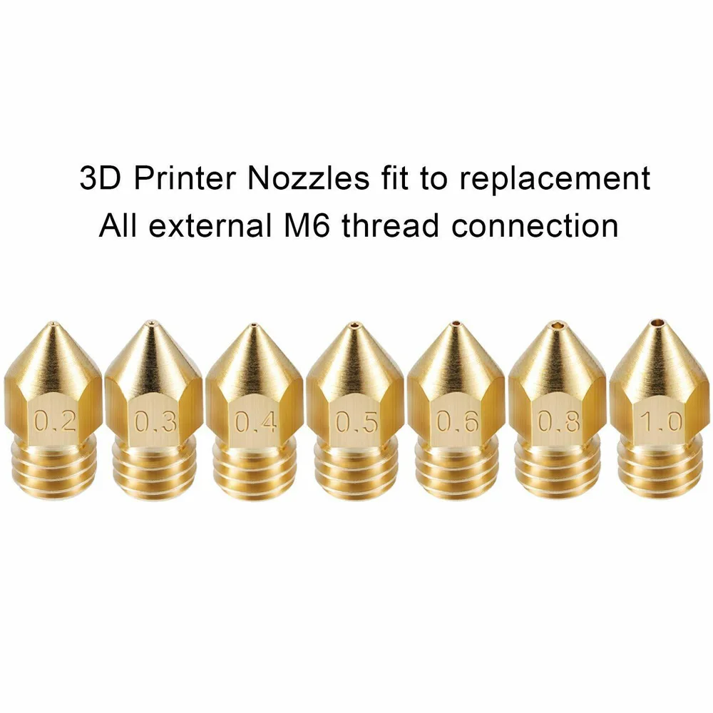 Аксессуары пресс для экструзии насадки комплект для 3D-принтеры Makerbot Creality CR-10 0,2/0,3/0,4/0,5/0,6/0,8/1,0 мм золото полезные