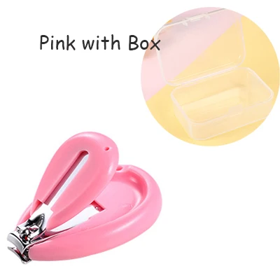 Pink with box Детские кусачки для ногтей, удобный Уход за ногтями, милые безопасные детские кусачки для ногтей, Детские маникюрные ножницы, триммер для собак - Цвет: Pink with box