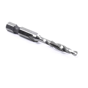 

1/4in Drill Bit Hex Shank Kit Tool Drilling Tapping Silver 6PCS Spiral